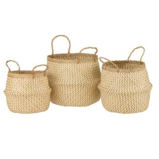 Panier de Rangement | Lot de 3 Paniers de Rangement "Rétractables" 30cm Beige Boîtes & Rangements Beige