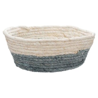 Panier de Rangement | Lot de 3 Paniers de Rangement Rond "Circ" 25cm Naturel Boîtes & Rangements Naturel & Bleu