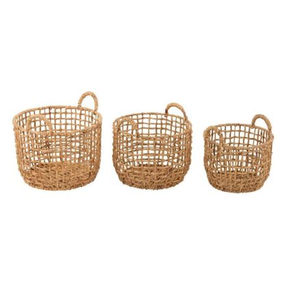 Panier de Rangement | Lot de 3 Paniers de Rangement "Ronds" 44cm Naturel Boîtes & Rangements Naturel