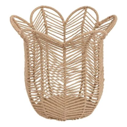 Panier de Rangement | Lot de 3 Paniers en Jute "Floral" 37cm Naturel Boîtes & Rangements Beige