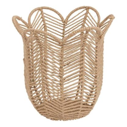 Panier de Rangement | Lot de 3 Paniers en Jute "Floral" 37cm Naturel Boîtes & Rangements Beige