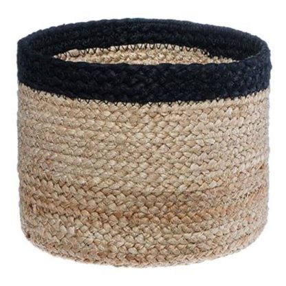 Panier de Rangement | Lot de 3 Paniers "Seagrass" 18cm Noir & Naturel Boîtes & Rangements Noir & Naturel