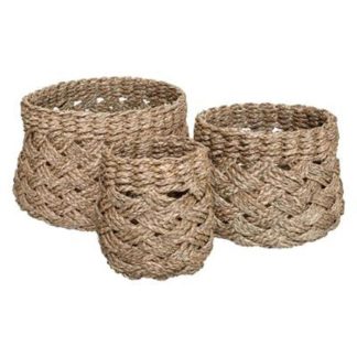 Panier de Rangement | Lot de 3 Paniers Tressés "Roseau" 43cm Naturel Boîtes & Rangements Naturel