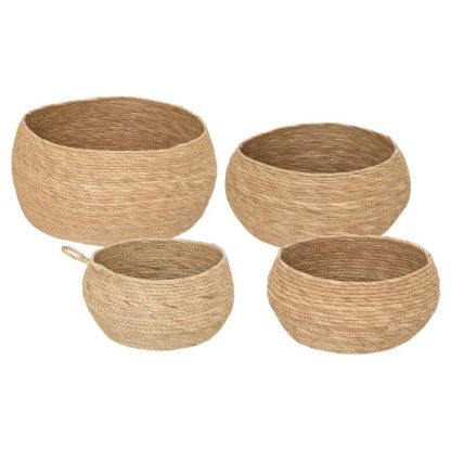 Panier de Rangement | Lot de 4 Paniers Déco "Aliza" 50cm Naturel Boîtes & Rangements Naturel