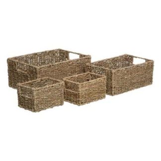 Panier de Rangement | Lot de 4 Paniers Déco "Seagrass" 32cm Naturel Boîtes & Rangements Naturel