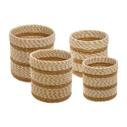 Panier de Rangement | Lot de 4 Paniers en Jute "Seagrass" 28cm Naturel Boîtes & Rangements Naturel