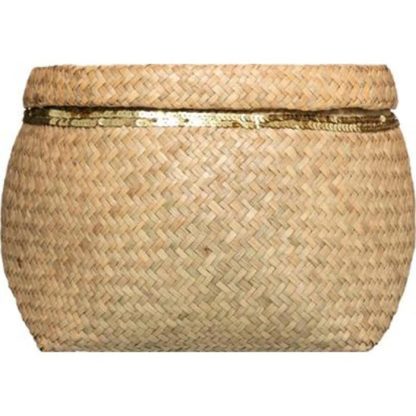 Panier de Rangement | Lot de 5 Paniers de Rangement "Sequins" 39cm Naturel Boîtes & Rangements Naturel & Doré