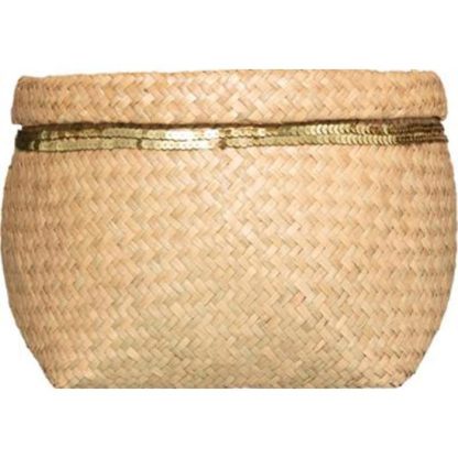 Panier de Rangement | Lot de 5 Paniers de Rangement "Sequins" 39cm Naturel Boîtes & Rangements Naturel & Doré