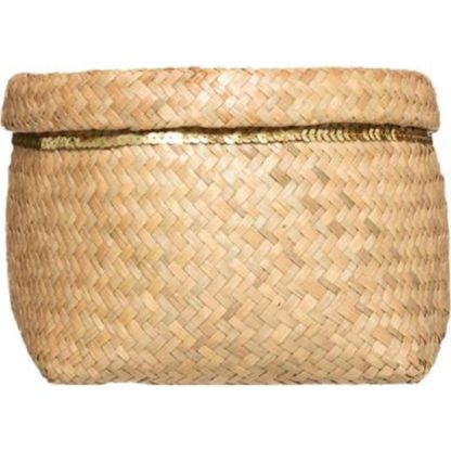 Panier de Rangement | Lot de 5 Paniers de Rangement "Sequins" 39cm Naturel Boîtes & Rangements Naturel & Doré