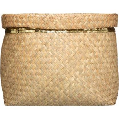 Panier de Rangement | Lot de 5 Paniers de Rangement "Sequins" 39cm Naturel Boîtes & Rangements Naturel & Doré