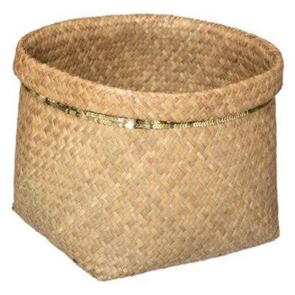 Panier de Rangement | Lot de 5 Paniers de Rangement "Sequins" 39cm Naturel Boîtes & Rangements Naturel & Doré