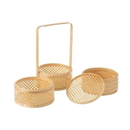 Panier de Rangement | Panier de Rangement 3 Niveaux "Evi" 30cm Naturel Boîtes & Rangements Naturel