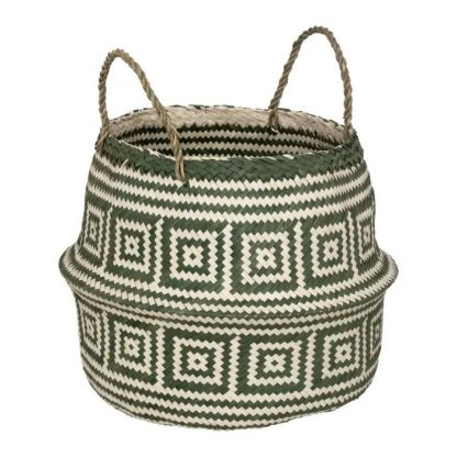 Panier de Rangement | Panier de Rangement Déco "Frise" 40cm Vert Boîtes & Rangements Panier de Rangement