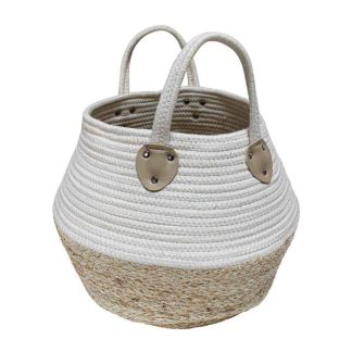 Panier de Rangement | Panier de Rangement Déco "Osinella" 32cm Blanc Boîtes & Rangements Blanc