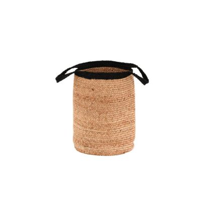 Panier de Rangement | Panier de Rangement en Jute "Pune" 50cm Naturel Boîtes & Rangements Naturel & Noir