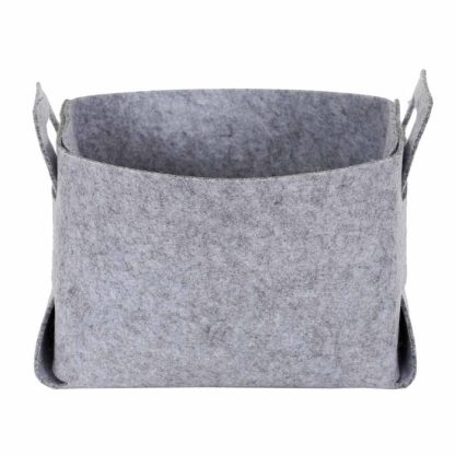 Panier de Rangement | Panier de Rangement "Feutre Pliable" 25cm Gris Boîtes & Rangements Gris