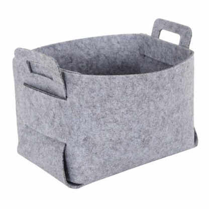 Panier de Rangement | Panier de Rangement "Feutre Pliable" 25cm Gris Boîtes & Rangements Gris