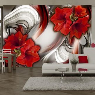 Papier Peint | Papier Peint "Amaryllis Ballad of the Red" Décoration Murale Multicolore