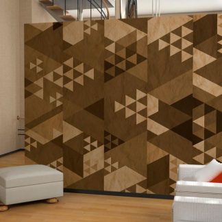 Papier Peint | Papier Peint "Brown Patchwork" 50x1000cm Décoration Murale Multicolore