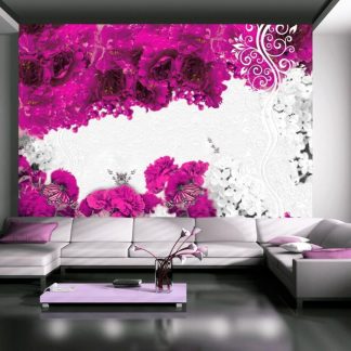 Papier Peint | Papier Peint "Colors of Spring : Fuchsia" Décoration Murale Multicolore