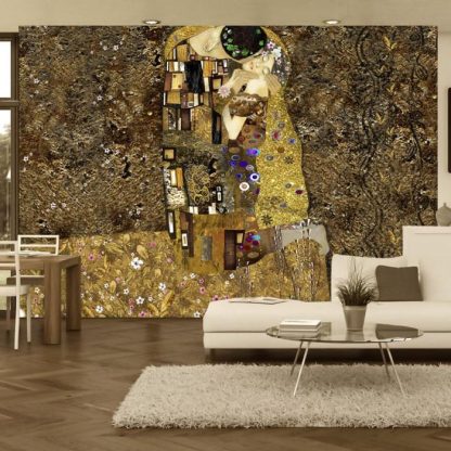 Papier Peint | Papier Peint "Klimt Inspiration Golden Kiss" Décoration Murale Multicolore