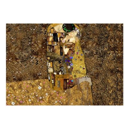 Papier Peint | Papier Peint "Klimt Inspiration Golden Kiss" Décoration Murale Multicolore