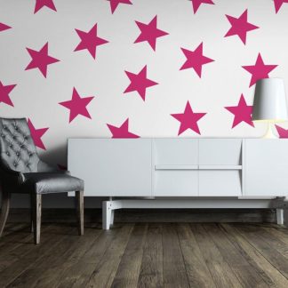 Papier Peint | Papier Peint "Pink Star" Décoration Murale Multicolore