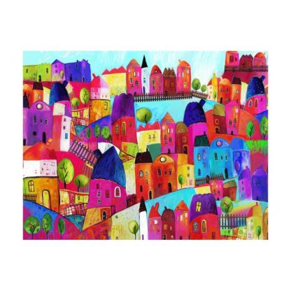 Papier Peint | Papier Peint "Rainbow Hued Town" Décoration Murale Multicolore