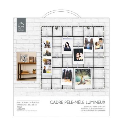 Pêle-Mêle | Cadre Photo Pêle-Mêle "Lumineux" 36cm Noir Décoration Murale Noir