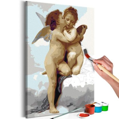 Peinture par Numéro | Tableau à Peindre Soi-Même "Anges Amour" 40x60cm Décoration Murale Multicolore