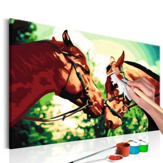 Peinture par Numéro | Tableau à Peindre Soi-Même "Caballos" 40x60cm Décoration Murale Multicolore