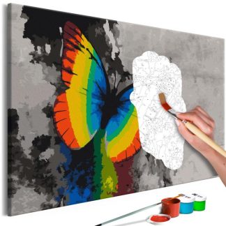 Peinture par Numéro | Tableau à Peindre Soi-Même "Colourful Butterfly" 40x60cm Décoration Murale Multicolore