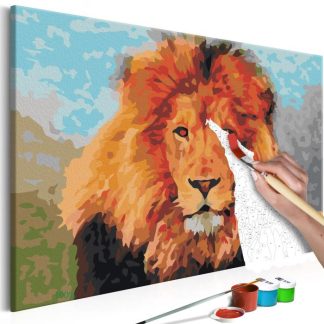 Peinture par Numéro | Tableau à Peindre Soi-Même "Lion" 40x60cm Décoration Murale Multicolore