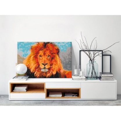 Peinture par Numéro | Tableau à Peindre Soi-Même "Lion" 40x60cm Décoration Murale Multicolore