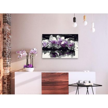 Peinture par Numéro | Tableau à Peindre Soi-Même "Orchidée Violette II" 40x60cm Décoration Murale Multicolore