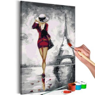 Peinture par Numéro | Tableau à Peindre Soi-Même "Parisienne" 40x60cm Décoration Murale Multicolore