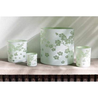 Photophore | Photophore Design en Verre "Fleurs" 15cm Vert Bougies & Senteurs Photophore