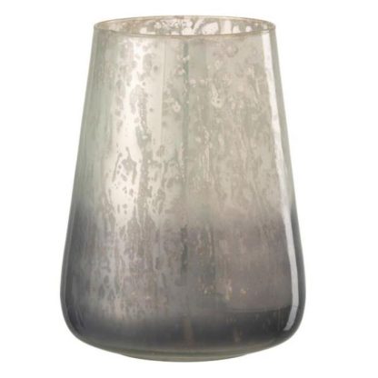 Photophore | Photophore Design en Verre "Milky" 23cm Gris Bougies & Senteurs Gris