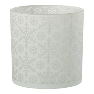 Photophore | Photophore Design en Verre "Neige" 15cm Blanc Bougies & Senteurs Blanc