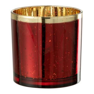 Photophore | Photophore Design en Verre "Robby" 15cm Rouge Bougies & Senteurs Photophore