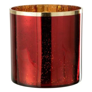 Photophore | Photophore Design en Verre "Robby" 24cm Rouge Bougies & Senteurs Photophore