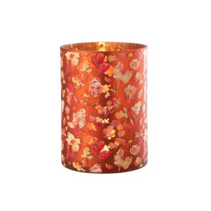 Photophore | Photophore Design Fleurs "Mexican" 24cm Orange Bougies & Senteurs Orange