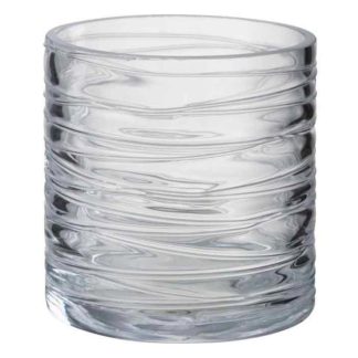 Photophore | Photophore Design "Lignes Verre" 12cm Transparent Bougies & Senteurs Photophore