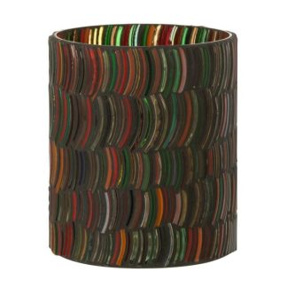 Photophore | Photophore Design "Mosaic Courbe" 12cm Multicolore Bougies & Senteurs Multicolore