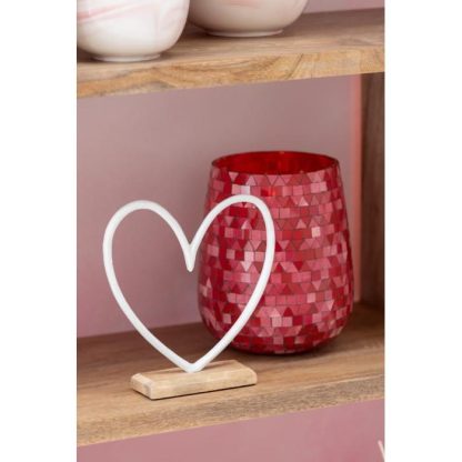 Photophore | Photophore Design Triangle "Sweet Valentine" 16cm Rouge & Rose Bougies & Senteurs Photophore