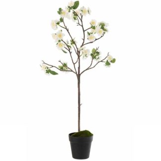 Plante Artificielle | Arbre en Fleurs Déco "Printemps" 87cm Blanc Plante Artificielle Blanc & Marron