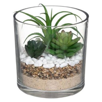 Plante Artificielle | Composition Pot "Plante Artificielle" 16cm Transparent Plante Artificielle Plante Artificielle