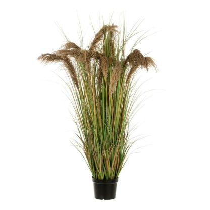 Plante Artificielle | Herbe de Pampas Artificielle en Pot "13 Têtes" 180cm Vert & Beige Plante Artificielle Plante Artificielle