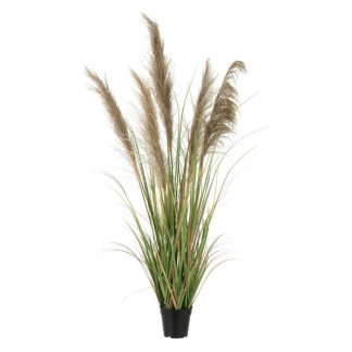 Plante Artificielle | Herbe de Pampas Artificielle en Pot "5 Têtes" 140cm Vert & Beige Plante Artificielle Plante Artificielle