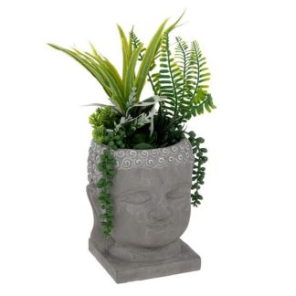 Plante Artificielle | Plante Artificielle Déco "Bouddha" 30cm Gris Plante Artificielle Gris